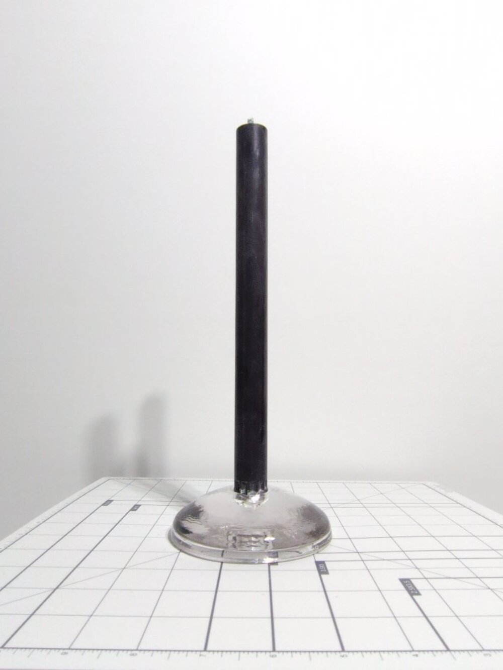 Glass Dome Flat Bottom Clear Candlestick Holder with 1 British Colour Standard